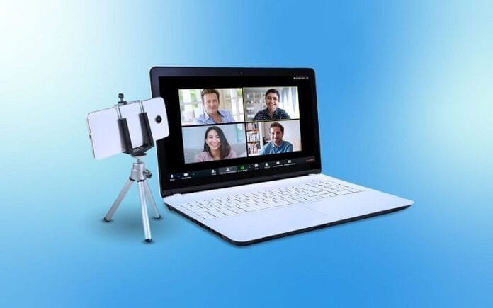 Ilustrasi pertemuan virtual selama pandemi COVID-19