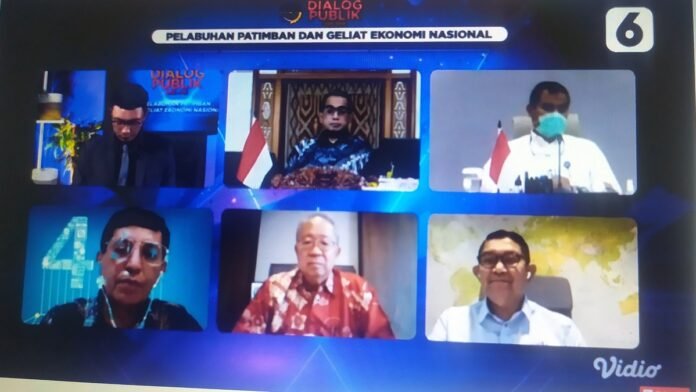 Tangkapan layar Dialog Publik Virtual bertajuk Pelabuhan Patimban dan Geliat Ekonomi Nasional, Jumat (20/11/2020). HARNAS.ID | FADLAN BUTHO