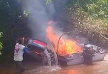 Speedboat Rombongan KSOP Batanjung Kapuas Kalteng Terbakar