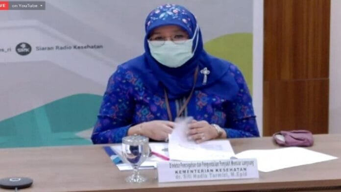 Tangkapan layar Direktur Pencegahan dan Pengendalian Penyakit Menular Langsung Kemenkes Siti Nadia Tarmizi saat berbicara dalam konferensi pers secara daring Peringatan Hari AIDS Sedunia, Senin (30/11/2020). ANTARA