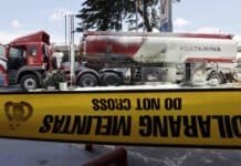 Truk Tangki BBM Terbakar di SPBU MT Haryono