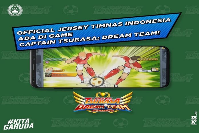 PSSI resmi bekerja sama dengan KLab Inc pengembang game Captain Tsubasa: Dream Team terkait pembelian jersey resmi Timnas Indonesia | TWITTER PSSI