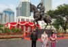 Di Halaman Kantor Kemenhan, Prabowo-Megawati Resmikan Patung Soekarno