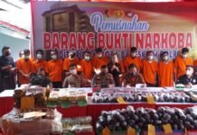 Bareskrim Musnahkan Barbuk Ratusan Kilo Sabu dan Ganja di RSPAD Gatot Subroto