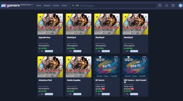 Cara Top Up Tower of Fantasy di VCGamers Marketplace, Berikut Ulasannya