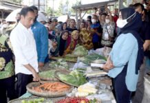 Jokowi Cek Harga Komoditas di Pasar Baleendah Bandung