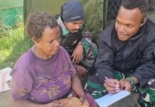 Berantas Buta Huruf di Sela-Sela Kegiatan Pengamanan Pembangunan Gudang Logsitik BNPB