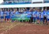 Revitalisasi Sarana Olahraga, Pemkot Depok Gelar Turnamen Sepakbola Usia Lanjut Sekda Kota Depok, Supian Suri (tengah) Bersama Para Peserta Turnamen Sepakbola