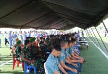 Yonif 751/VJS Ikut Memeriahkan HUT TNI AU ke-78 dengan Kegiatan Donor Darah di Lanud Silas Papare, Papua