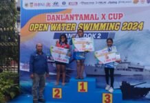 Vira Jaya Sakti SC Jayapura Raih Medali Emas dan Perak di kejuaraan Renang Danlantamal X Cup Open Water Swimming 2024.