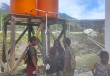 Masyarakat Sinak Senang Air Bersih Gudang Logistik BNPB, Kepala Suku Besar Sinak : Seluruh Masyarakat Sangat Bersuka Cita