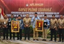 KPU Kabupaten Bogor Tetapkan Nomor Urut Paslon Bupati Bogor 2024, Rudi – Jaro Nomor 1