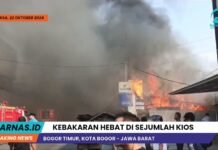 Kebakaran Hebat di Jalan Raya Tajur Bogor, Sejumlah Kios dan Bengkel Terbakar