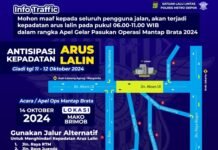 Pelantikan Presiden dan Wakil Presiden, Satlantas Depok Lakukan Rekayasa Lalin
