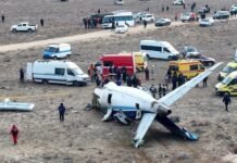 Pesawat Azerbaijan Airlines Jatuh di Kazakhstan