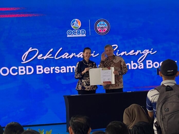 Kolaborasi Strategis! OCBD dan RANS Simba Bogor resmi menjalin kerja sama untuk mengembangkan kawasan modern di Kota Bogor dan menginspirasi dunia olahraga Indonesia. Foto: Harnas.id