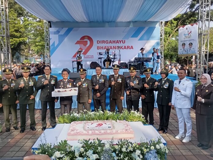 Kapolresta Bogor Kota, Kombes Pol Eko Prasetyo, memimpin upacara peringatan HUT Bhayangkara ke-79 di Lapangan Sempur, dihadiri Forkopimda dan ribuan warga Bogor, Jumat (1/7/2025). Foto: harnas.id/ Hadi
