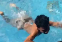 Rumah Ahmad Sahroni Dijarah, Warga Santai Berenang di Kolam Mewah Unik, seorang warga nekat berenang di kolam renang rumah Ahmad Sahroni di tengah aksi penjarahan yang berlangsung di Tanjung Priok, Jakarta Utara. Foto: Istimewa