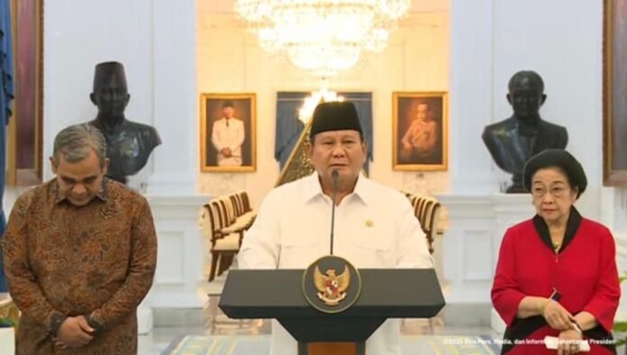 presiden_prabowo_subianto_saat_konferensi_pers_di (1) Presiden Prabowo Subianto tegaskan negara tak boleh kalah dari aksi anarkis saat konferensi pers di Jakarta, Minggu (31/8/2025). Foto: Istimewa