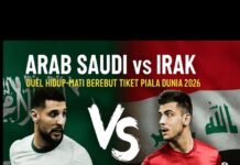 Babak Pertama Arab Saudi vs Irak Dihujani Kartu Kuning