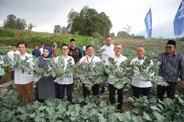 WhatsApp Image 2025-10-11 at 10.20.04 Menko Pangan RI Zulkifli Hasan meninjau langsung program pemberdayaan PNM di Kopeng, Jawa Tengah, bersama Direktur Utama PNM Arief Mulyadi. Foto: Istimewa