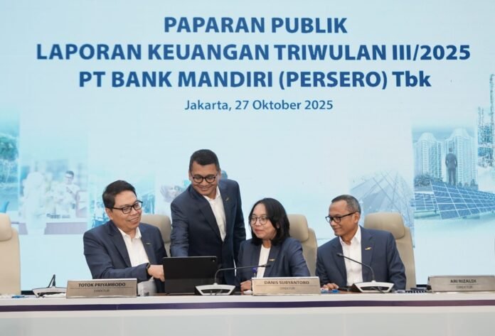 Bank Mandiri Bank Mandiri kembali menegaskan posisinya sebagai motor pertumbuhan ekonomi nasional dengan capaian kinerja solid pada kuartal III tahun 2025. Foto: Bank Mandiri