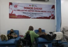 Polres Metro Depok Gelar Donor Darah Peringati HUT ke-74 Humas Polri
