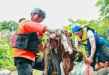Jadi Venue Porprov, Warga Ranggamekar Bebersih Sungai Cisadane