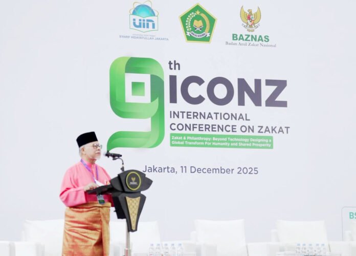 Sekjen WZWF Datuk Ghazali Md. Sampaikan Pidato Soal Arsitektur Baru Filantropi Global di ICONZ 2025. Foto: Dok. Baznas.