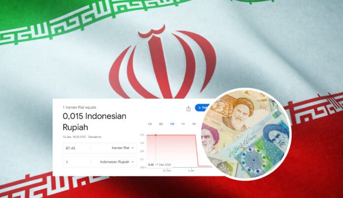 Screenshot Kurs Hari Ini: Rial Iran Jatuh Bebas. Foto: Istimewa.