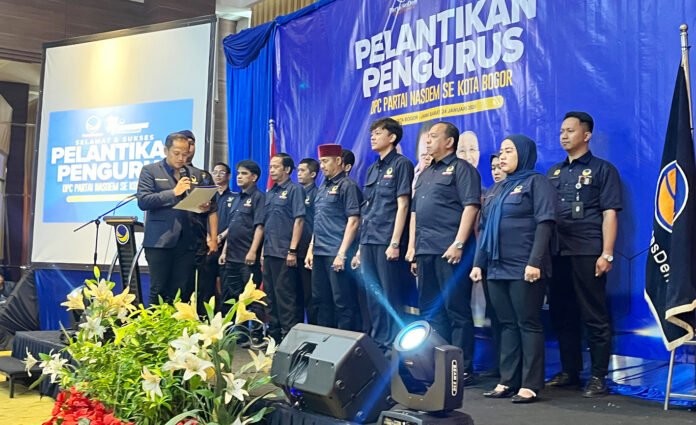 Pelantikan pengurus DPC Partai NasDem se-Kota Bogor dihadiri jajaran pengurus pusat dan wilayah (dok. istimewa).