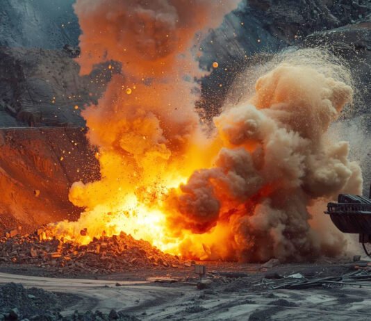 Breaking News: Laporan Dugaan Ledakan Tambang Emas di Bogor, Situasi Masih Diselidiki Ilustrasi insiden ledakan di area tambang. Foto: Harnas.