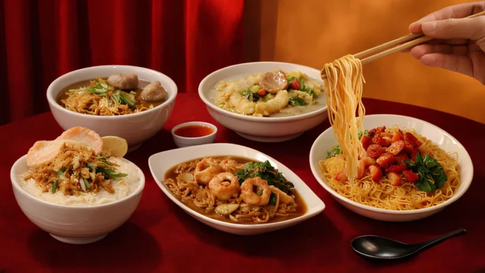 Suasana perayaan Imlek 2026 di JSI Resort Megamendung melalui “Journey of Love – Noodle Festival” yang menghadirkan ragam hidangan mi khas dan hiburan barongsai meriah. Foto: Harnas.id