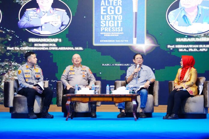 Bedah buku Alter Ego Listyo Sigit Presisi di Auditorium Mutiara STIK Lemdiklat Polri, Jakarta. Foto: Polri.