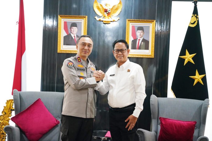 Pertemuan Polda Sumsel dan Kanwil BPN Sumsel di Gedung Presisi Mapolda Sumsel. Foto: Polri