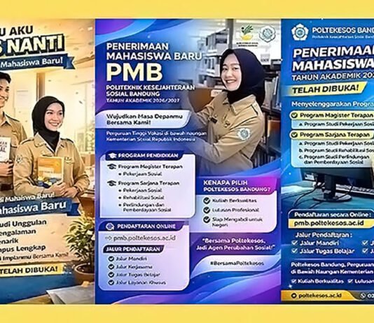 Poltekesos Bandung Buka Pendaftaran, Siapkan Lulusan Sosial yang Siap Turun ke Lapangan Politeknik Kesejahteraan Sosial (Poltekesos) Bandung resmi membuka Pendaftaran Mahasiswa Tahun Akademik 2026/2027. (Foto: Dok. Panitia PMB Poltekesos Bandung)