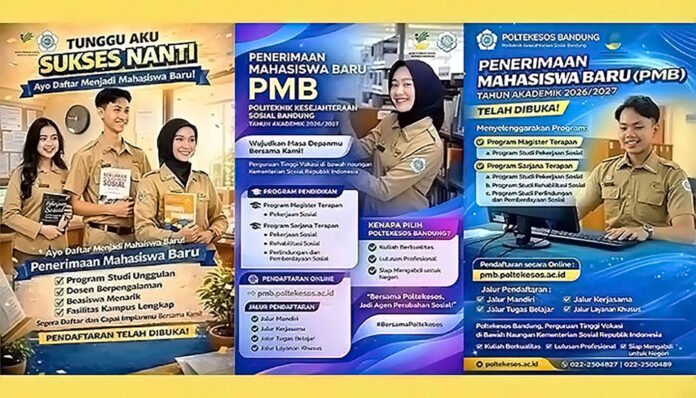 Politeknik Kesejahteraan Sosial (Poltekesos) Bandung resmi membuka Pendaftaran Mahasiswa Tahun Akademik 2026/2027. (Foto: Dok. Panitia PMB Poltekesos Bandung)