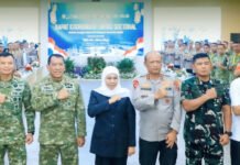 Mudik 2026 Diprediksi Padat, Khofifah Minta Semua Sektor Siaga di Jawa Timur Gubernur Khofifah Indar Parawansa menghadiri rakor lintas sektoral Operasi Ketupat Semeru 2026 di Polda Jawa Timur, Surabaya. Foto: Humas Pemprov Jatim