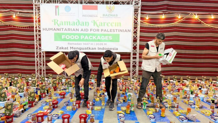 Distribusi bantuan paket pangan dari BAZNAS RI untuk warga Palestina di Gaza dan Yerusalem. Foto: BAZNAS