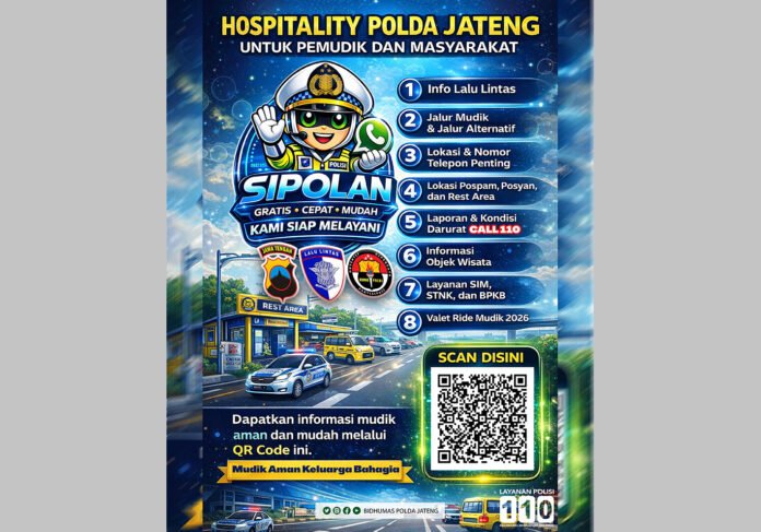 Barcode akses layanan Chat SiPolan yang menyediakan informasi lalu lintas dan jalur mudik secara digital. Image: Polri Barcode akses layanan Chat SiPolan yang menyediakan informasi lalu lintas dan jalur mudik secara digital. Image: Polri