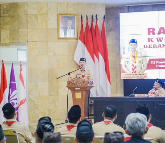 Rakercab Pramuka Kota Bogor 2026 Momentum Transformasi Wali Kota Bogor Dedie A. Rachim membuka Rapat Kerja Cabang Gerakan Pramuka Kota Bogor Tahun 2026 di Paseban Sri Baduga, Balai Kota Bogor