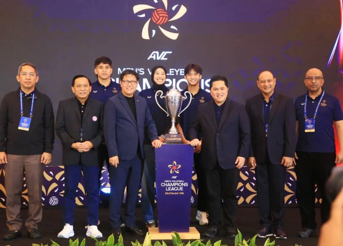 Konferensi pers dan pengundian AVC Men’s Champions League 2026 di Jakarta yang menandai kesiapan Indonesia menjadi tuan rumah turnamen voli klub elite Asia. Foto: Harnas.id Konferensi pers dan pengundian AVC Men’s Champions League 2026 di Jakarta yang menandai kesiapan Indonesia menjadi tuan rumah turnamen voli klub elite Asia. Foto: Harnas.id