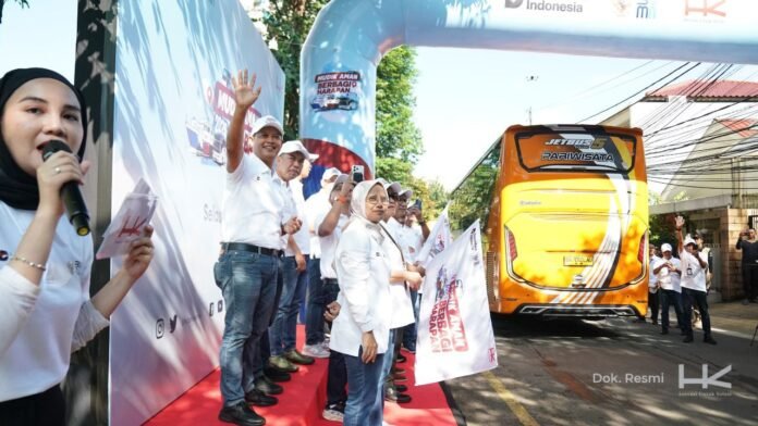 Pelepasan peserta Mudik Gratis Bersama BUMN 2026 di kawasan GBK Jakarta. Foto: Hutama Karya