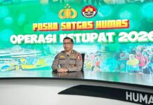 Ops Ketupat Hari ke-8: Arus Mudik Naik, 208.825 Kendaraan Keluar Jakarta, Kamtibmas Tetap Terkendali Kombes Pol. Marupa Sagala, Juru Bicara Satgas Humas Operasi Ketupat 2026, memberikan paparan situasi arus mudik Hari Kedelapan. Foto: Div. Humas Polri