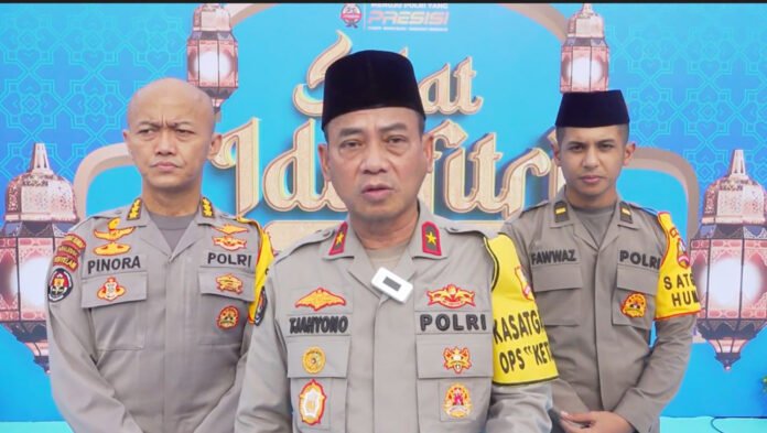 Brigjen Pol Tjahyono Saputro menyampaikan paparan terkait antisipasi arus balik Lebaran 2026. Foto: Polri Brigjen Pol Tjahyono Saputro menyampaikan paparan terkait antisipasi arus balik Lebaran 2026. Foto: Polri