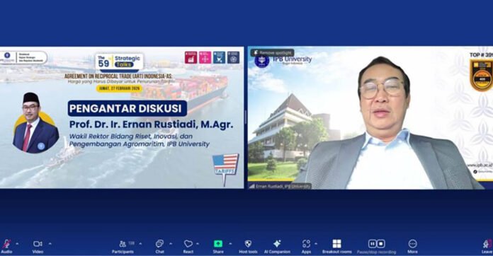 Diskusi IPB Strategic Talks membahas dampak ART Indonesia–AS (dok. IPB University) Diskusi IPB Strategic Talks membahas dampak ART Indonesia–AS (dok. IPB University)