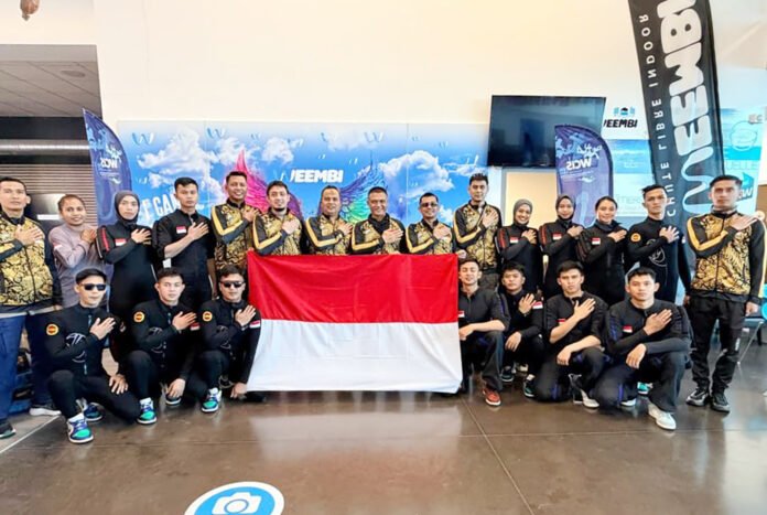 Personel Brimob Polri memperkuat Timnas Indonesia dalam ajang World Cup Indoor Skydiving 2026 di Prancis. Foto: Brimob