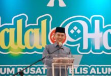 Prof Niam Ingatkan NU: Jangan Jauh dari Qanun Asasi, Persatuan Itu Harga Mati Prof Asrorun Niam Sholeh saat memberikan sambutan dalam Halal Bihalal MA IPNU di Jakarta (Dok. Istimewa)