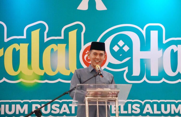 Prof Asrorun Niam Sholeh saat memberikan sambutan dalam Halal Bihalal MA IPNU di Jakarta (Dok. Istimewa)