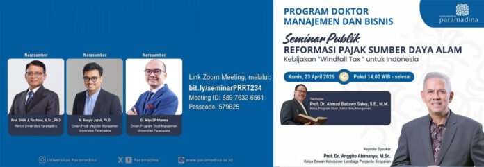 Seminar daring Universitas Paramadina membahas kebijakan windfall tax. Foto: Humas Parmadina